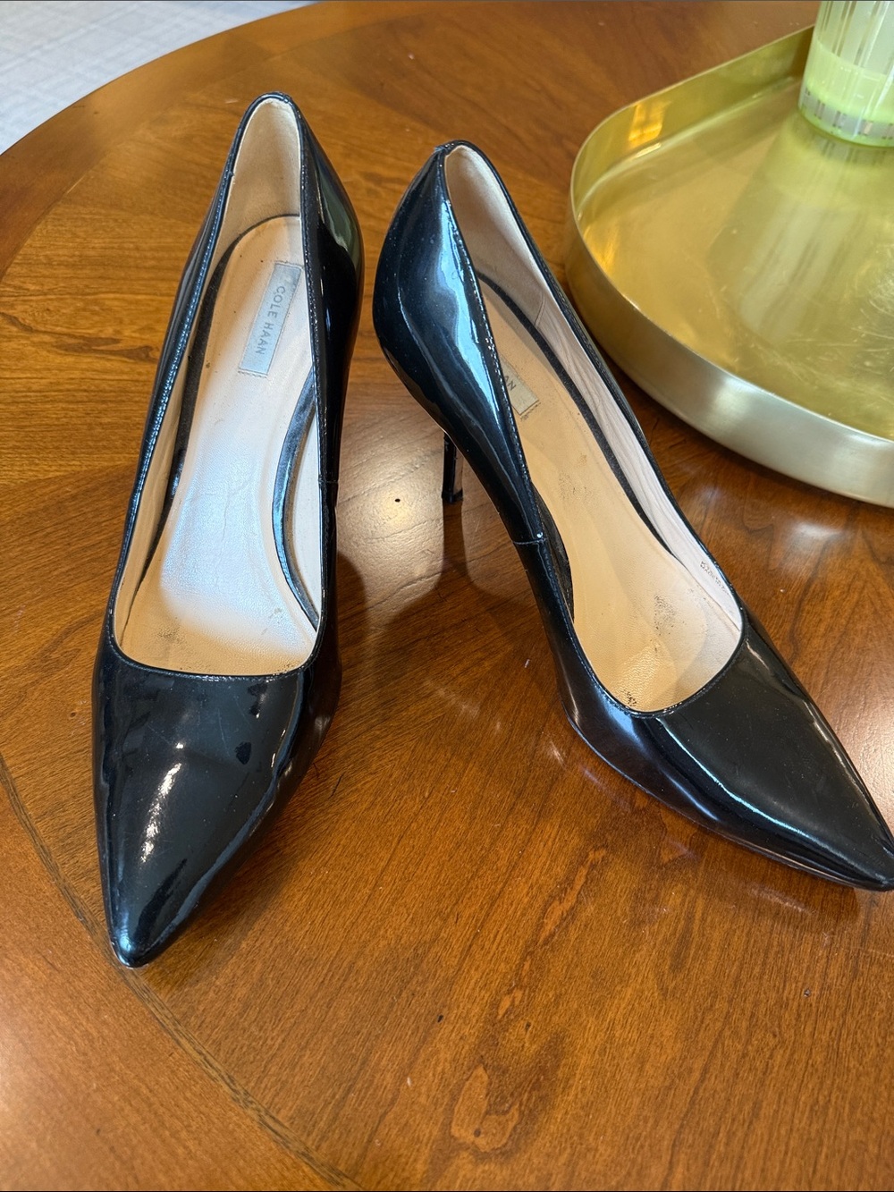 Cole Haan Black Patent Pointed-Toe Stiletto Pumps